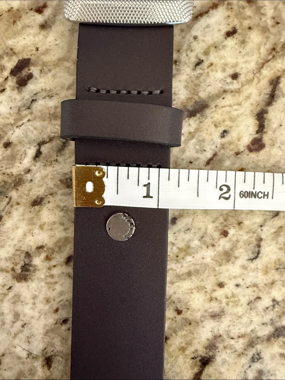 rag & bone leather Boyfriend Belt Dark Chocolate Brown w/silver Buckle Sz  M